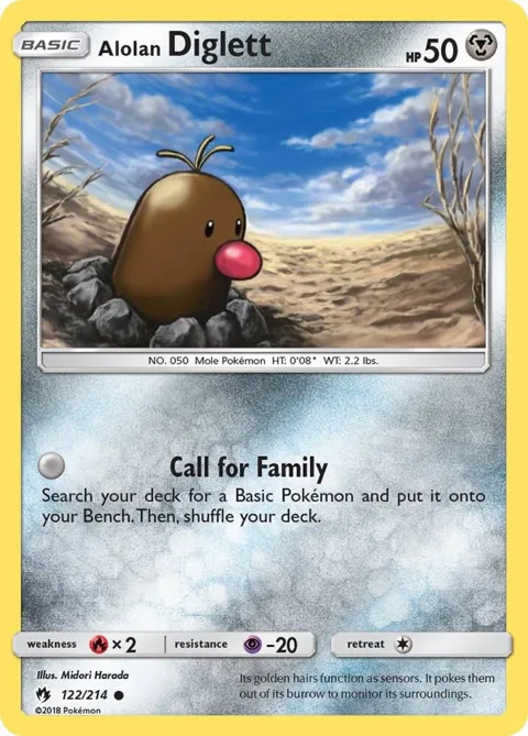 Alolan Diglett #122/214 Pokémon card from SM - Lost Thunder