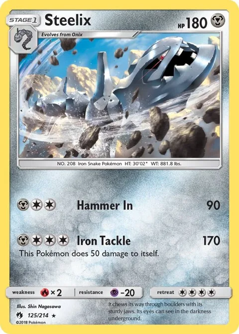 Steelix #125/214 Pokémon card from SM - Lost Thunder