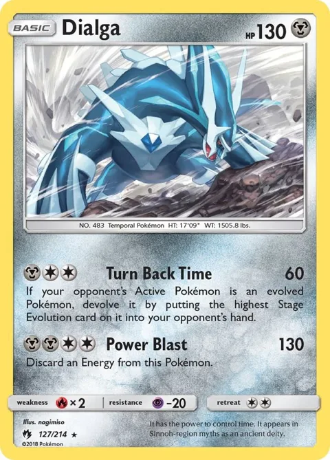 Dialga #127/214 Reverse Holofoil Pokémon card from SM - Lost Thunder