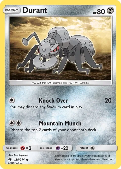 Durant #128/214 Reverse Holofoil Pokémon card from SM - Lost Thunder
