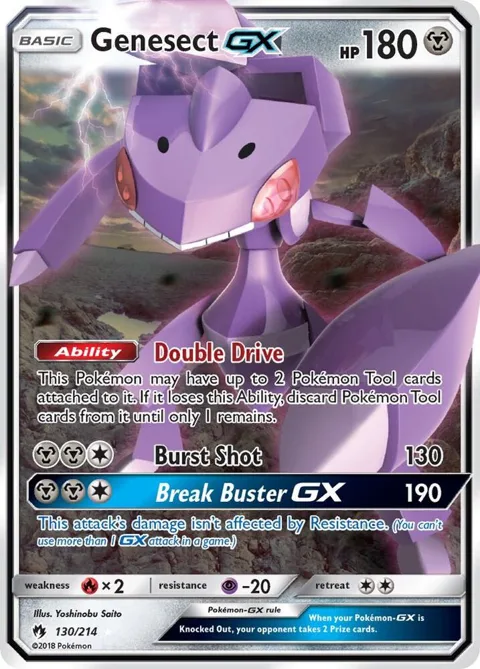 Genesect GX #130/214 Holofoil Pokémon card from SM - Lost Thunder