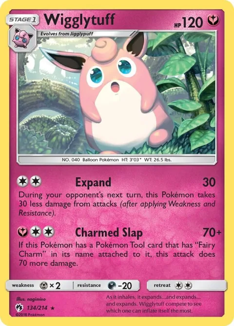 Wigglytuff #134/214 Pokémon card from SM - Lost Thunder