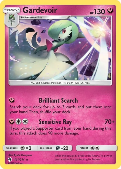 Gardevoir #141/214 Reverse Holofoil Pokémon card from SM - Lost Thunder