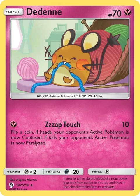 Dedenne 142 #142/214 Pokémon card from SM - Lost Thunder