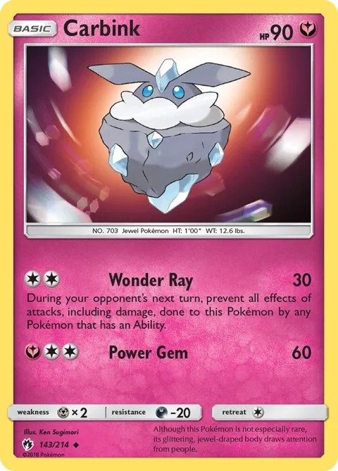 Carbink 143 #143/214 Pokémon card from SM - Lost Thunder