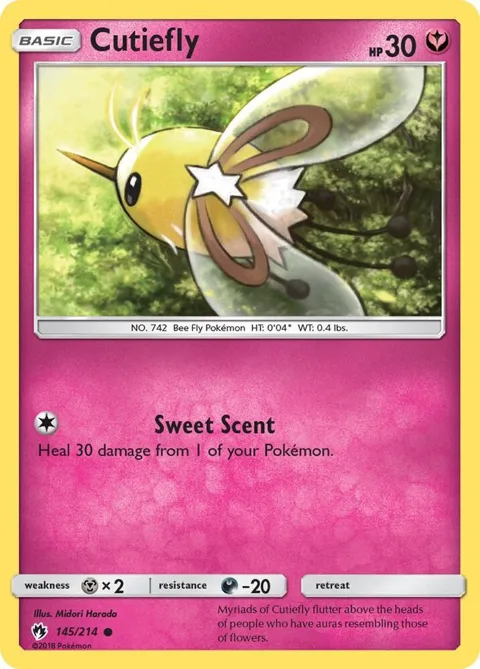 Cutiefly #145/214 Pokémon card from SM - Lost Thunder