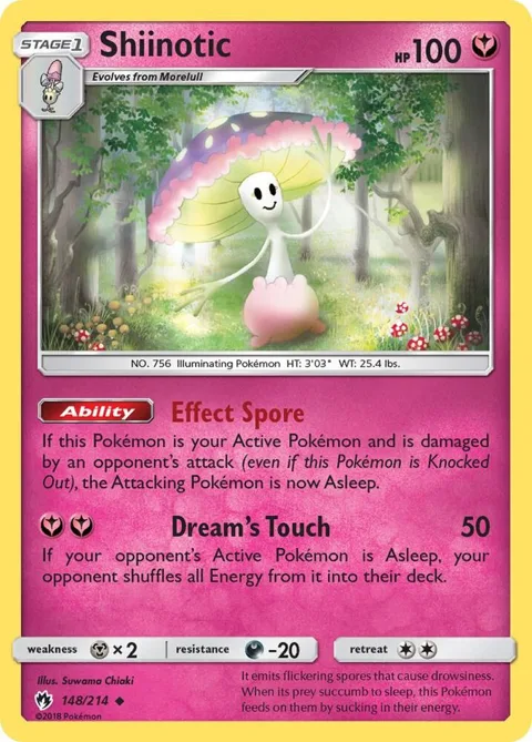 Shiinotic #148/214 Pokémon card from SM - Lost Thunder