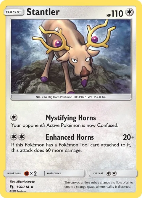 Stantler #156/214 Pokémon card from SM - Lost Thunder