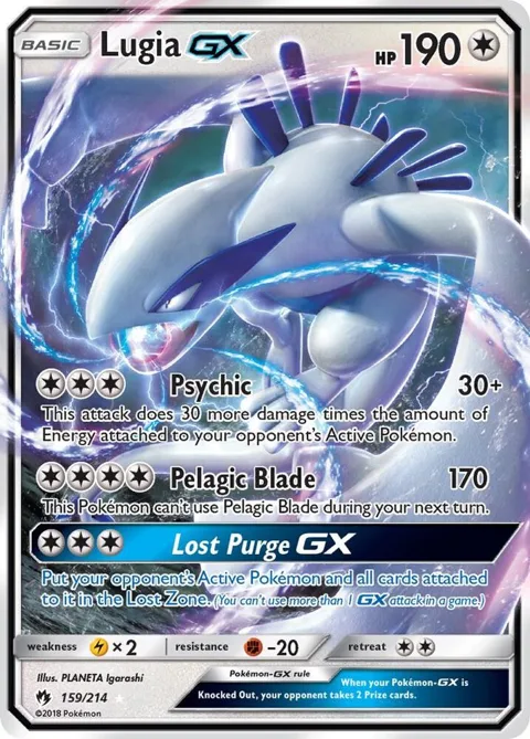 Lugia GX #159/214 Holofoil Pokémon card from SM - Lost Thunder