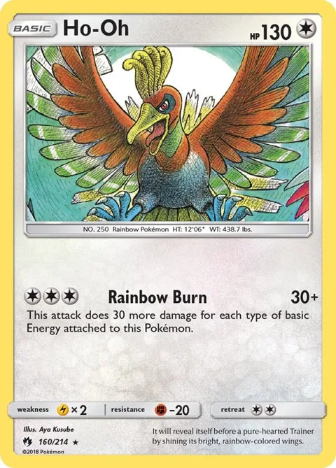 Ho-Oh #160/214 Pokémon card from SM - Lost Thunder