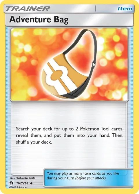 Adventure Bag #167/214 Reverse Holofoil Pokémon card from SM - Lost Thunder