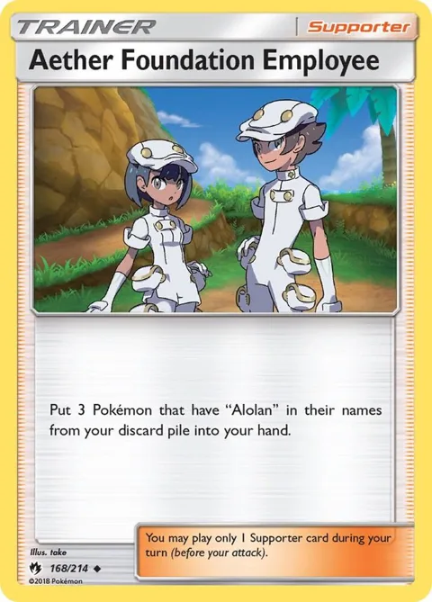 Aether Foundation Employee #168/214 Reverse Holofoil Pokémon card from SM - Lost Thunder