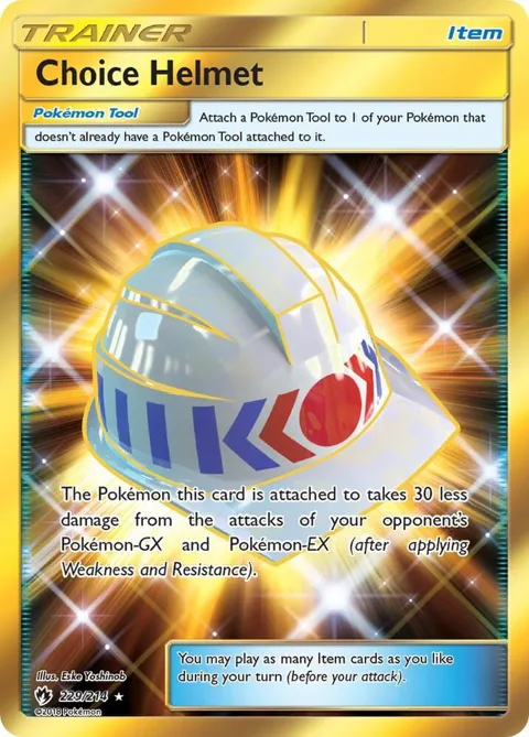 Choice Helmet Secret Rare #229/214 Holofoil Pokémon card from SM - Lost Thunder