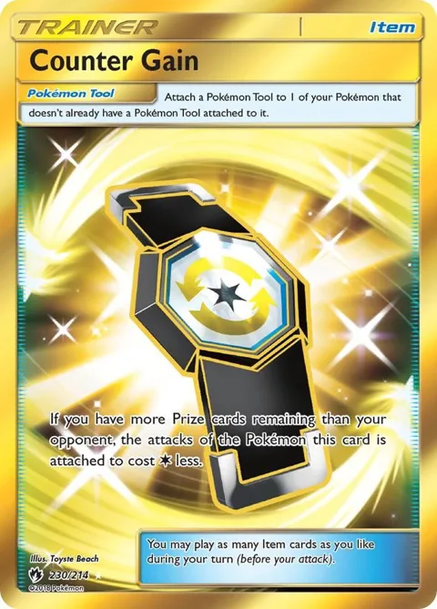 Counter Gain Secret Rare #230/214 Holofoil Pokémon card from SM - Lost Thunder