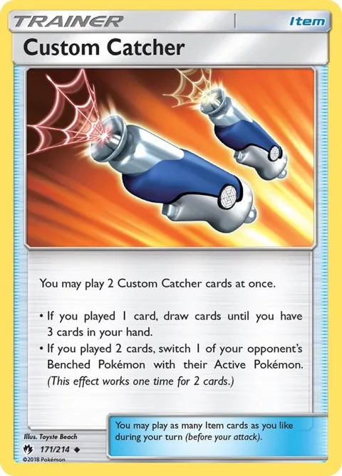 Custom Catcher #171/214 Reverse Holofoil Pokémon card from SM - Lost Thunder