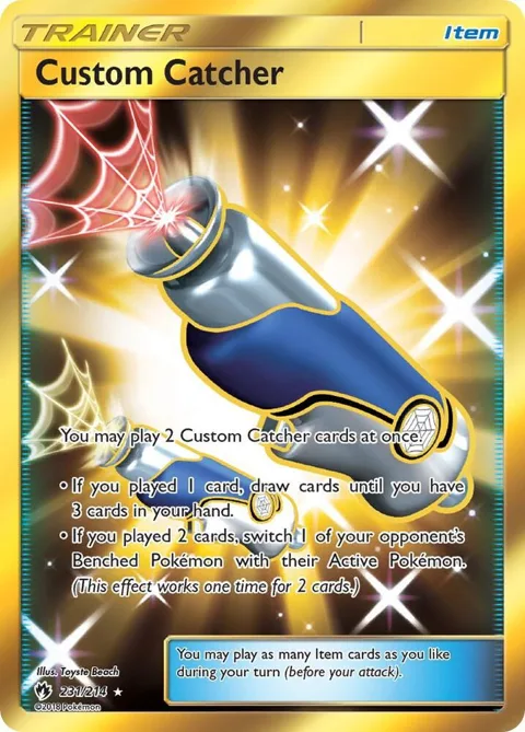 Custom Catcher Secret Rare #231/214 Holofoil Pokémon card from SM - Lost Thunder