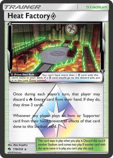 Heat Factory Prism Star #178/214 Holofoil Pokémon card from SM - Lost Thunder