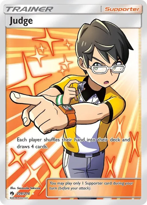 Judge Full Art #209/214 Holofoil Pokémon card from SM - Lost Thunder