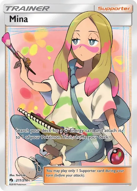 Mina Full Art #211/214 Holofoil Pokémon card from SM - Lost Thunder