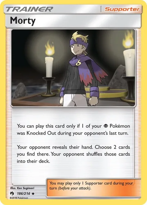 Morty #186/214 Pokémon card from SM - Lost Thunder