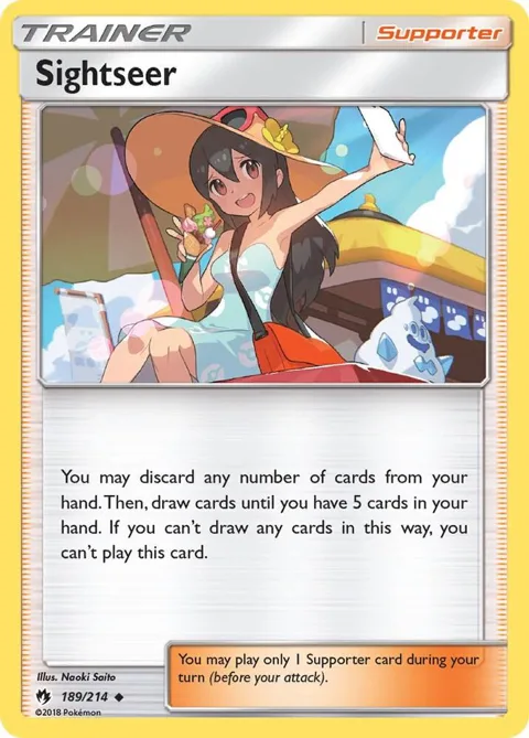 Sightseer #189/214 Pokémon card from SM - Lost Thunder