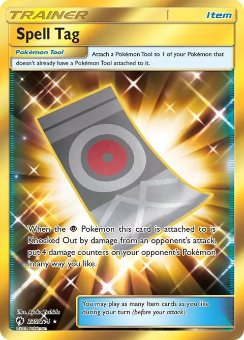 Spell Tag Secret Rare #235/214 Holofoil Pokémon card from SM - Lost Thunder