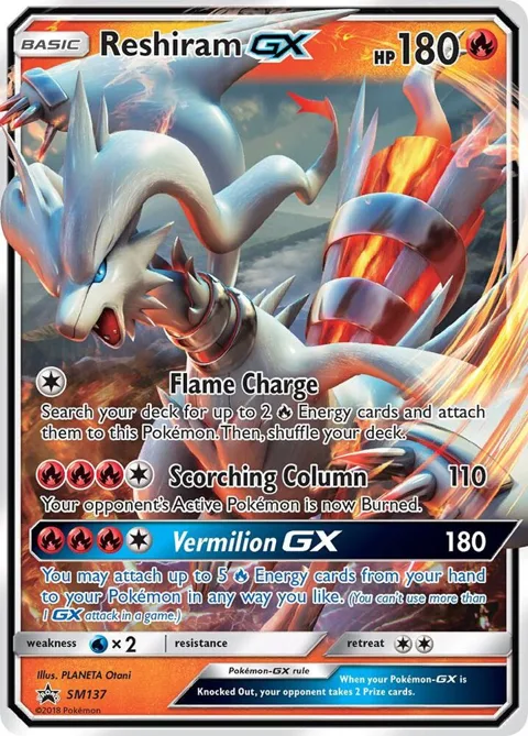 Reshiram GX #SM137 Holofoil Pokémon card from SM Promos