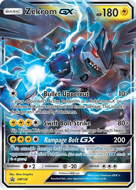 Zekrom GX #SM138 Holofoil Pokémon card from SM Promos