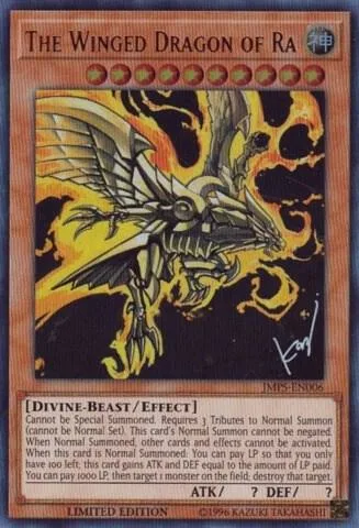The Winged Dragon of Ra JMPS-EN006 Yu-Gi-Oh card from Shonen Jump Magazine Promos