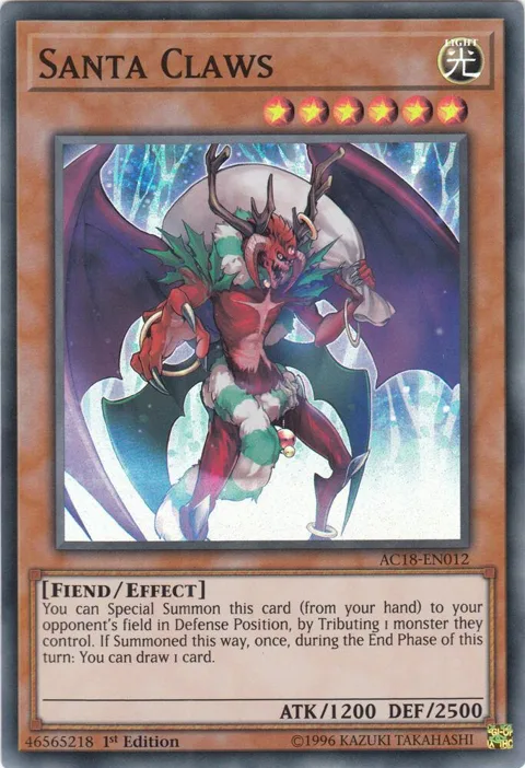 Santa Claws AC18-EN012 Yu-Gi-Oh card from Advent Calendar 2018