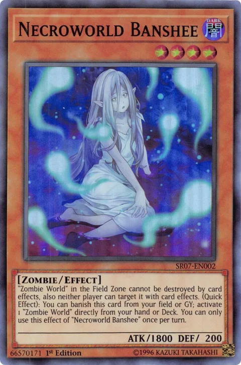 Necroworld Banshee SR07-EN002 Yu-Gi-Oh card from Structure Deck: Zombie Horde