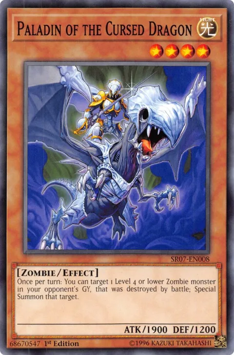 Paladin of the Cursed Dragon SR07-EN008 Yu-Gi-Oh card from Structure Deck: Zombie Horde
