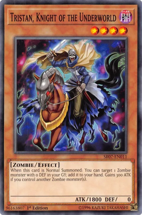 Tristan, Knight of the Underworld SR07-EN011 Yu-Gi-Oh card from Structure Deck: Zombie Horde