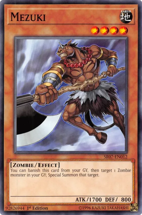 Mezuki SR07-EN012 Yu-Gi-Oh card from Structure Deck: Zombie Horde