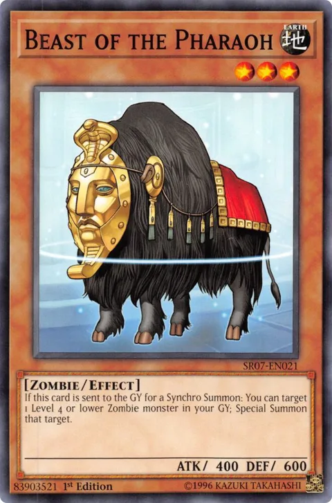 Beast of the Pharaoh SR07-EN021 Yu-Gi-Oh card from Structure Deck: Zombie Horde