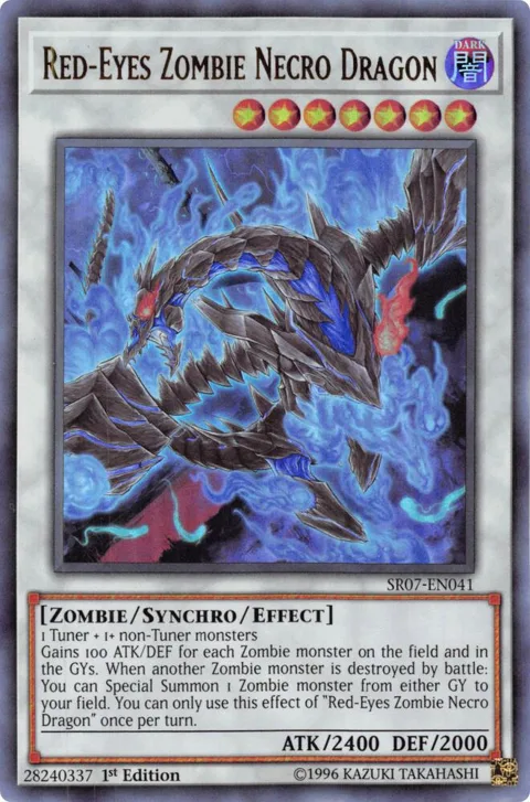 Red-Eyes Zombie Necro Dragon SR07-EN041 Yu-Gi-Oh card from Structure Deck: Zombie Horde