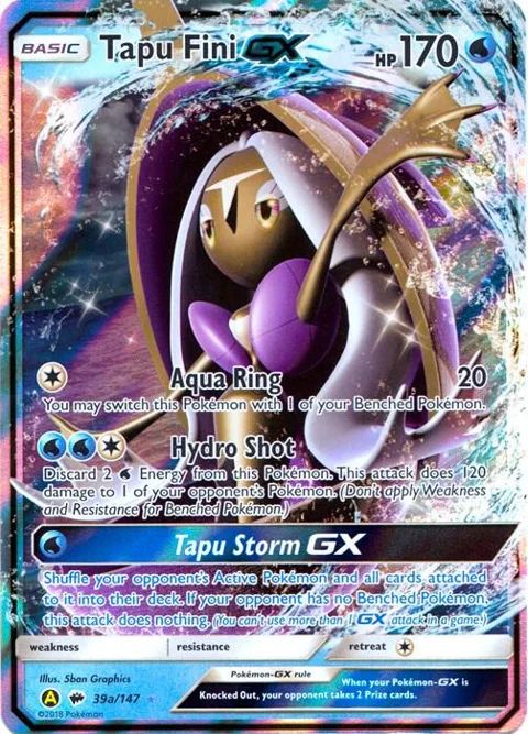 Tapu Fini GX - 39a/147 #039a/147 Holofoil Pokémon card from Alternate Art Promos