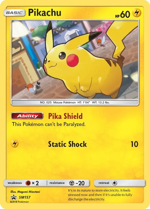 Pikachu #SM157 Holofoil Pokémon card from SM Promos