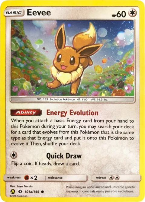 Eevee #101a/149 Holofoil Pokémon card from Alternate Art Promos