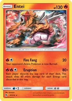 Entei - 47/214 SM Lost Thunder #047/214 Holofoil Pokémon card from Deck Exclusives