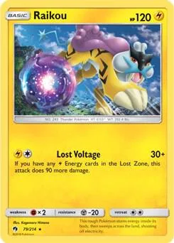 Raikou - 79/214 SM Lost Thunder #079/214 Holofoil Pokémon card from Deck Exclusives