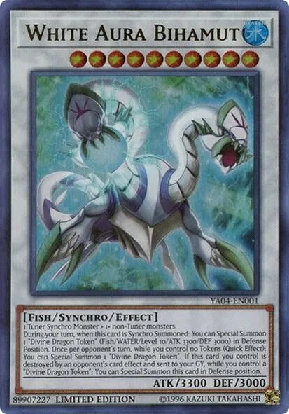 White Aura Bihamut YA04-EN001 Yu-Gi-Oh card from Yu-Gi-Oh! ARC-V Promo Cards