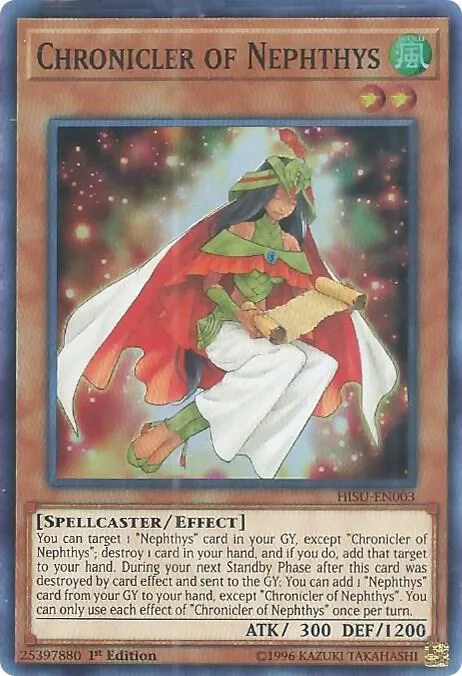 Chronicler of Nephthys HISU-EN003 Yu-Gi-Oh card from Hidden Summoners