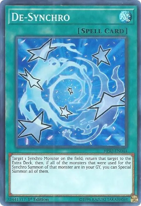 De-Synchro HISU-EN044 Yu-Gi-Oh card from Hidden Summoners