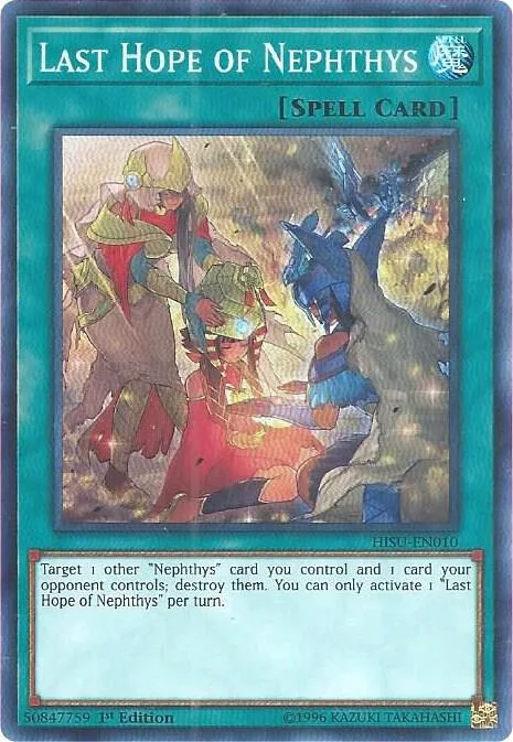 Last Hope of Nephthys HISU-EN010 Yu-Gi-Oh card from Hidden Summoners