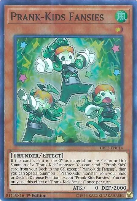 Prank-Kids Fansies HISU-EN014 Yu-Gi-Oh card from Hidden Summoners