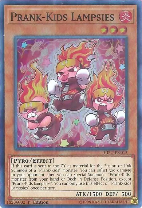 Prank-Kids Lampsies HISU-EN015 Yu-Gi-Oh card from Hidden Summoners