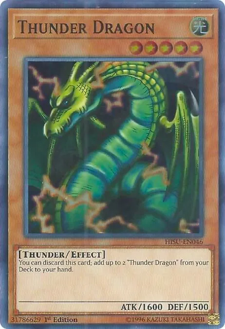 Thunder Dragon HISU-EN046 Yu-Gi-Oh card from Hidden Summoners