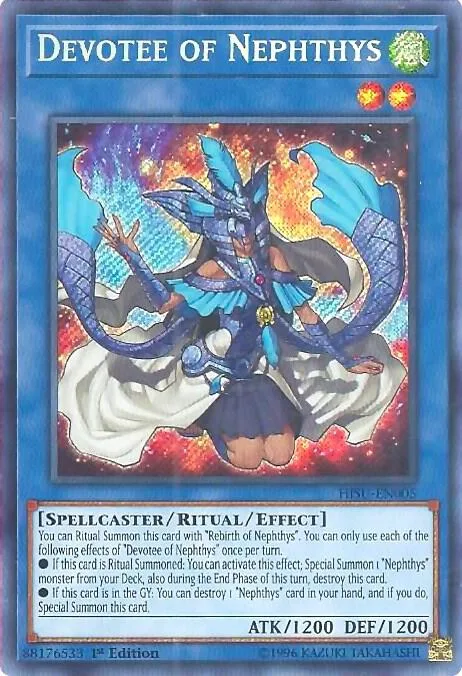 Devotee of Nephthys HISU-EN005 Yu-Gi-Oh card from Hidden Summoners
