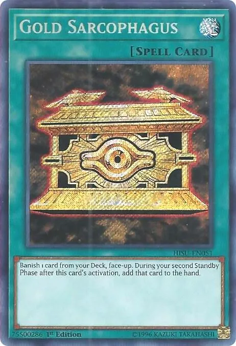 Gold Sarcophagus HISU-EN051 Yu-Gi-Oh card from Hidden Summoners